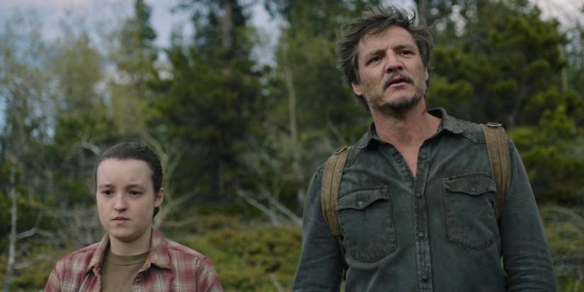 Joel and Ellie hiking in The Last of Us Finale.