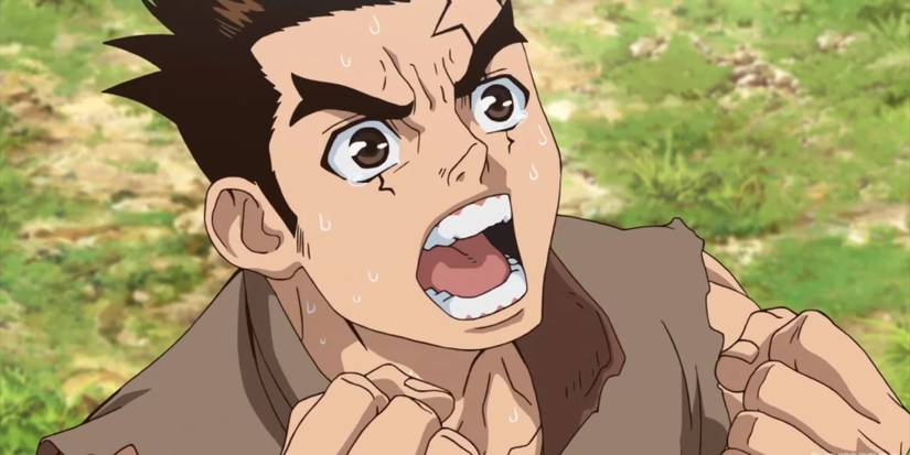 Taiju Oki shouting while sweating