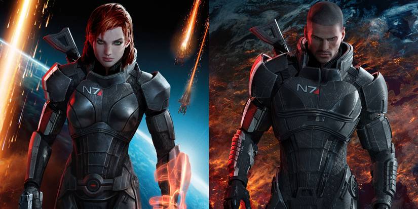 Both gender appearances of Commander Shepard from the Mass Effect franchise