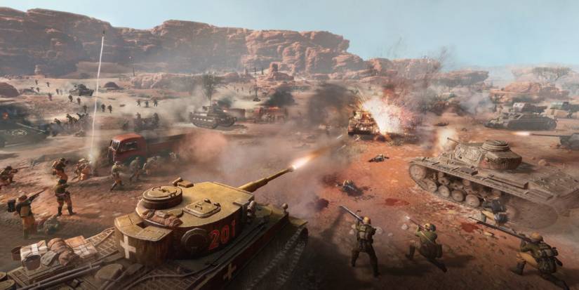 CoH 3 Deutsches Afrikakorp Tiger Tank in Battle