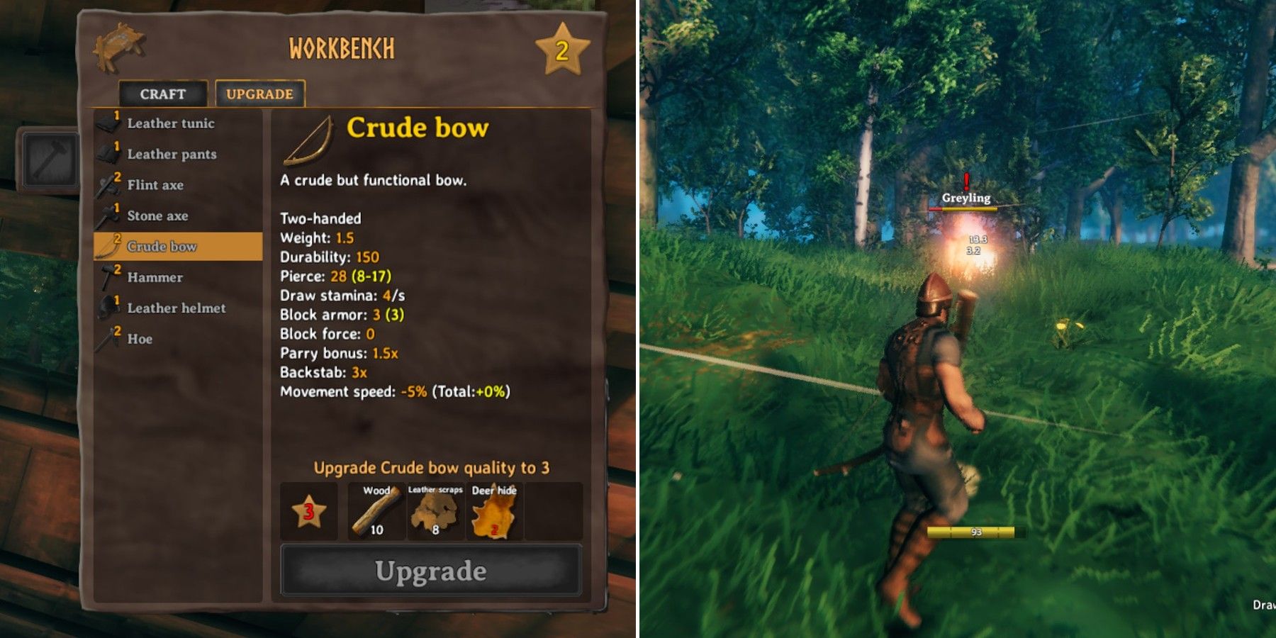 crude bow in valheim