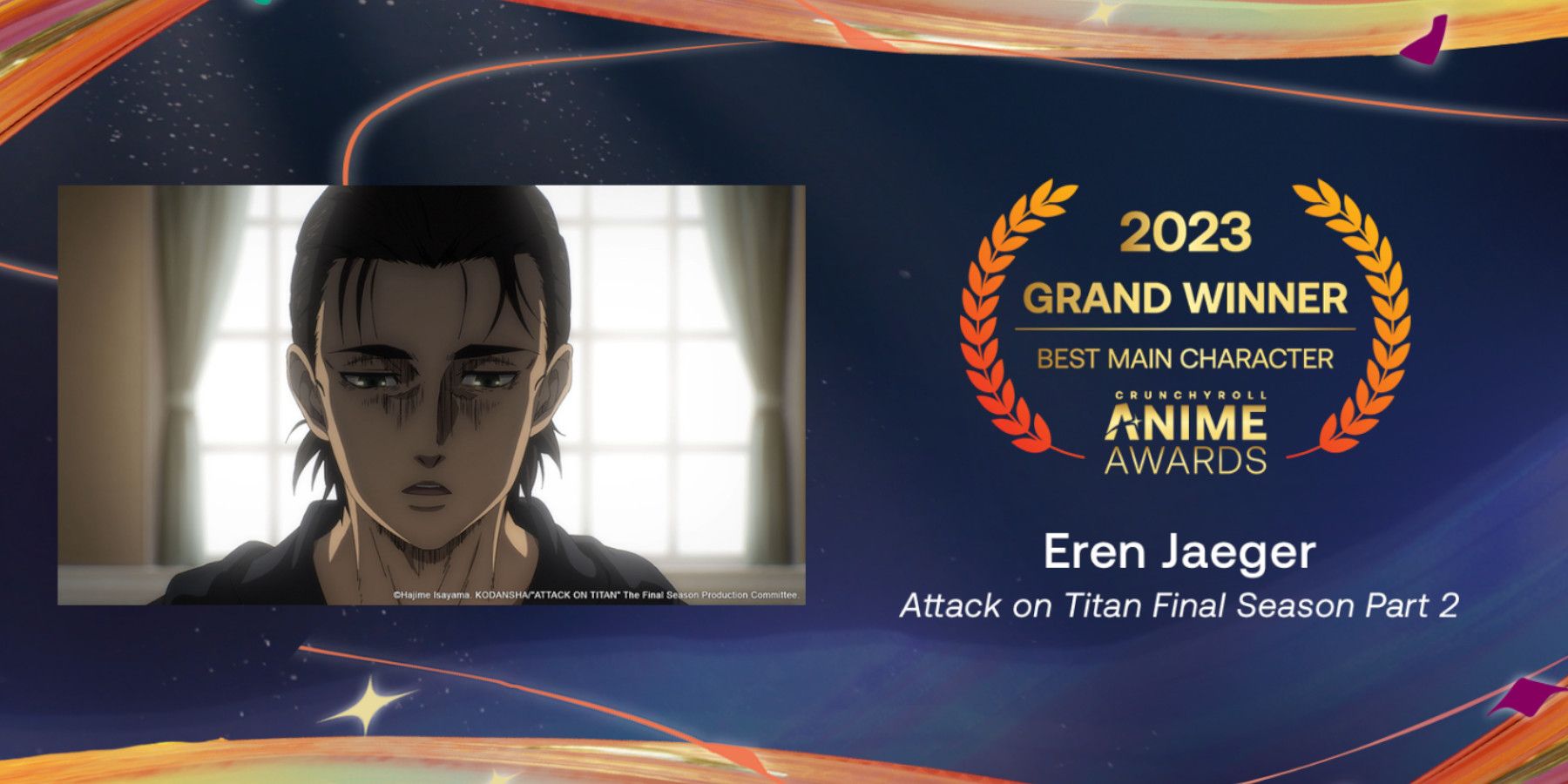 Cruncyroll's 7th Anime Awards 2022 Best Main Character Attack on Titan Eren Jaeger