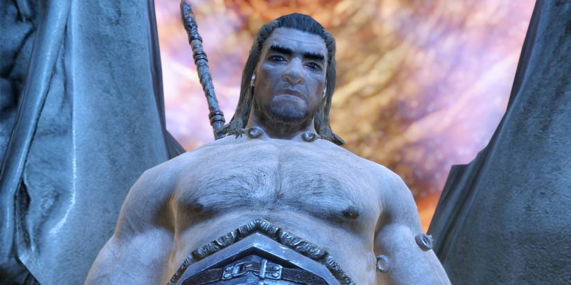 Skyrim Tsun low-angle shot