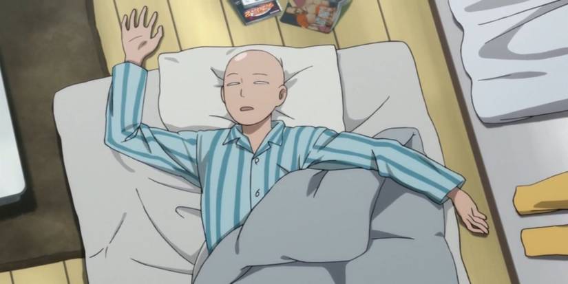 Saitama lazily sleeping
