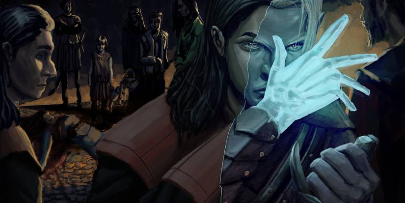 A humanoid casting disguise self on themselves.