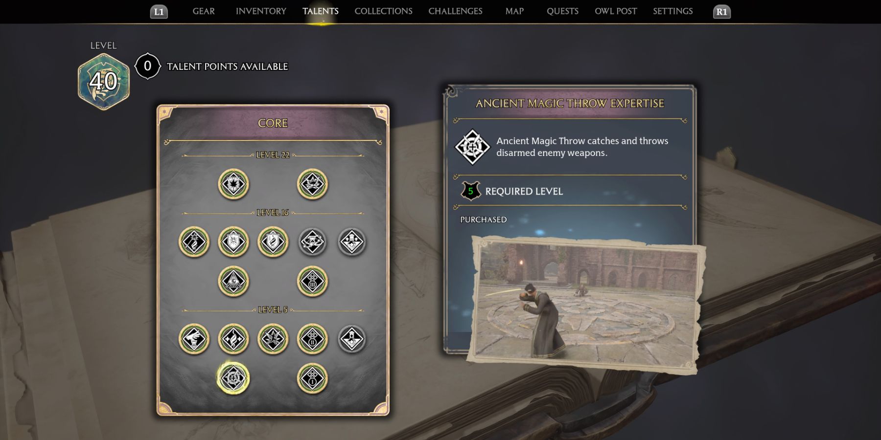 Ancient Magic Throw Expertise in Hogwarts Legacy