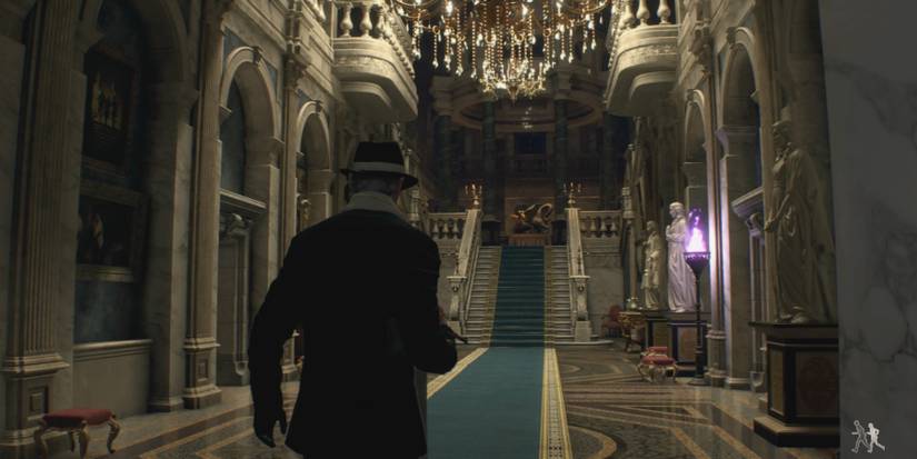 Leon finds the Grand Hall in Resident Evil 4 Remake