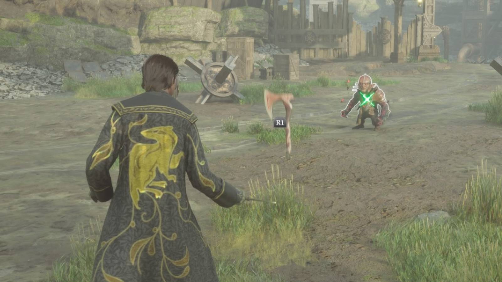 Disarming a goblin in Hogwarts Legacy