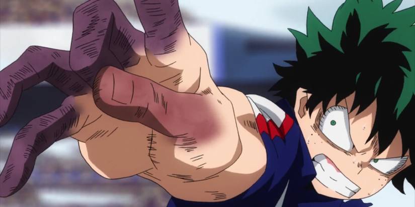 my hero academia, deku prepares finger attack at sports festival