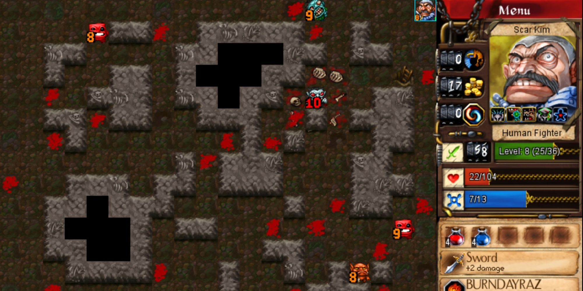 A level in Desktop Dungeons where a player is attacking