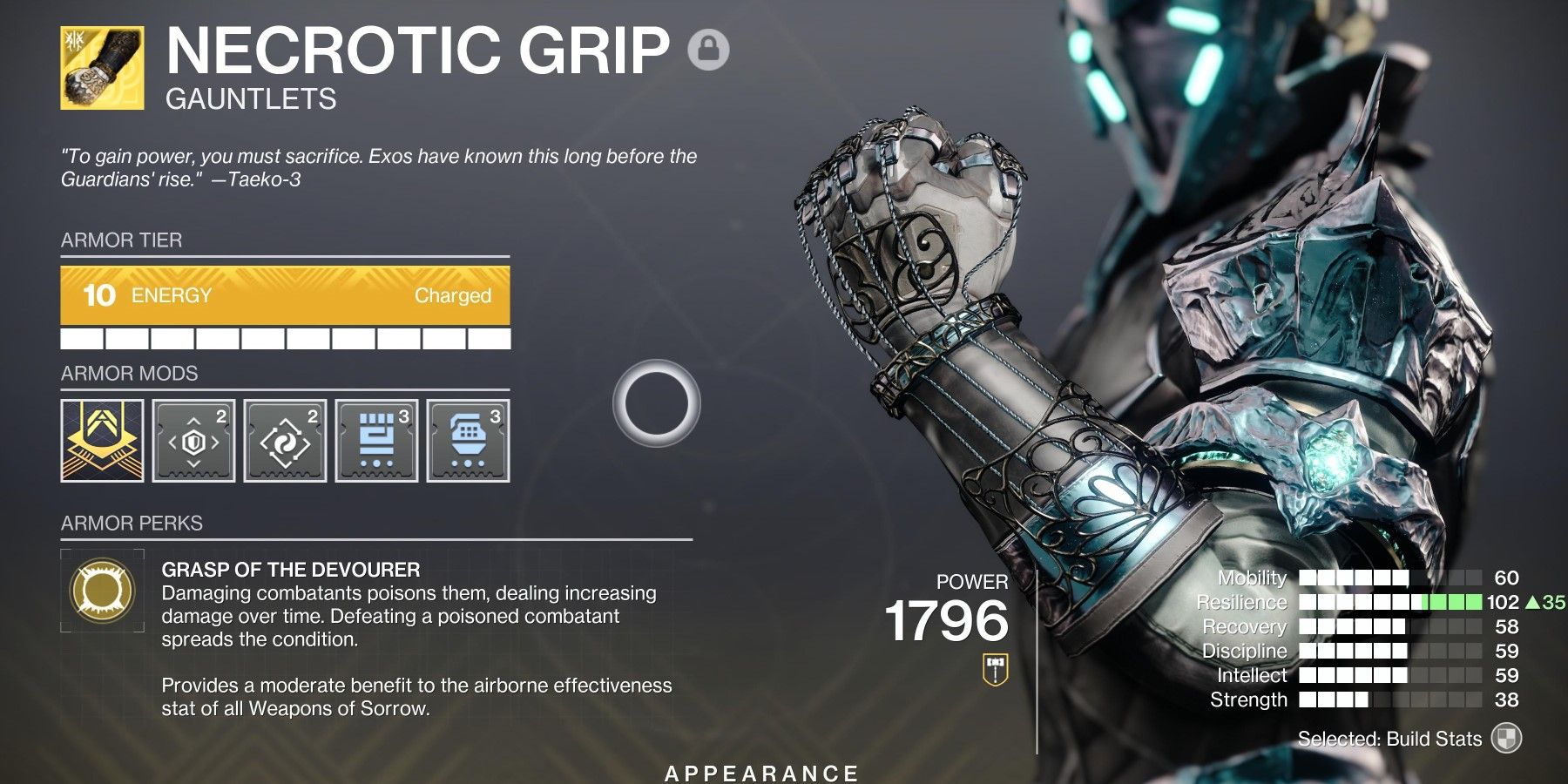 Destiny 2 Necrotic Grip Gauntlets