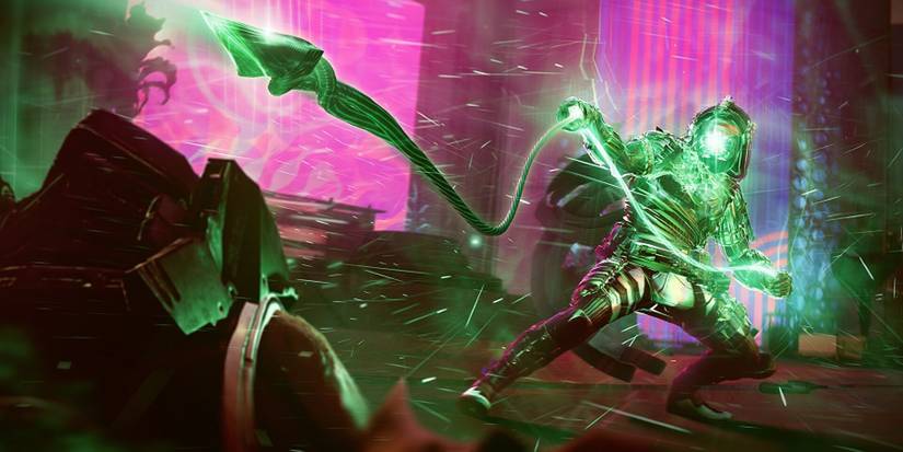 A Hunter attacking an enemy with their Strand Super in Destiny 2