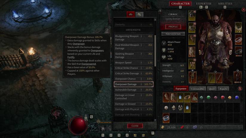 overpower damage tooltip