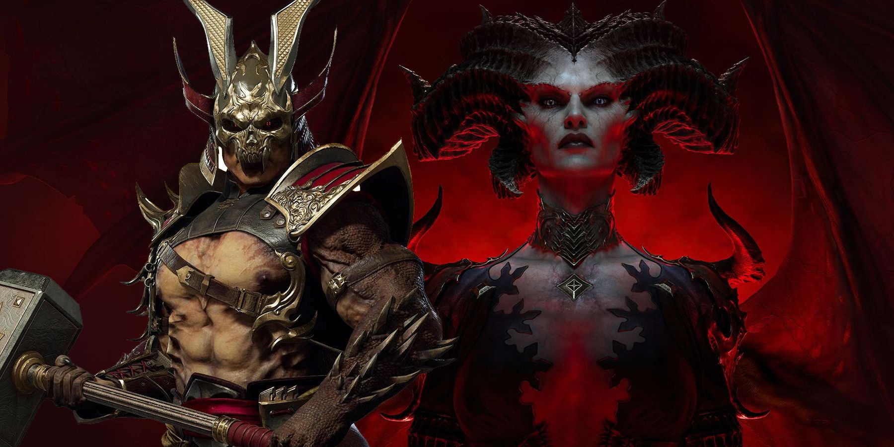 Diablo 4 Lilith and Mortal Kombat Shao Kahn