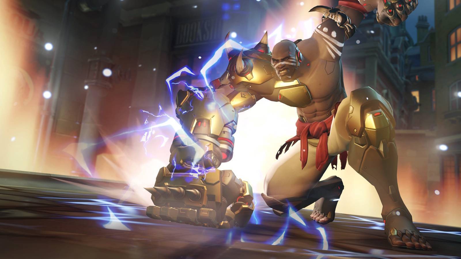 Doomfist using the Seismic Slam ability in Overwatch 2