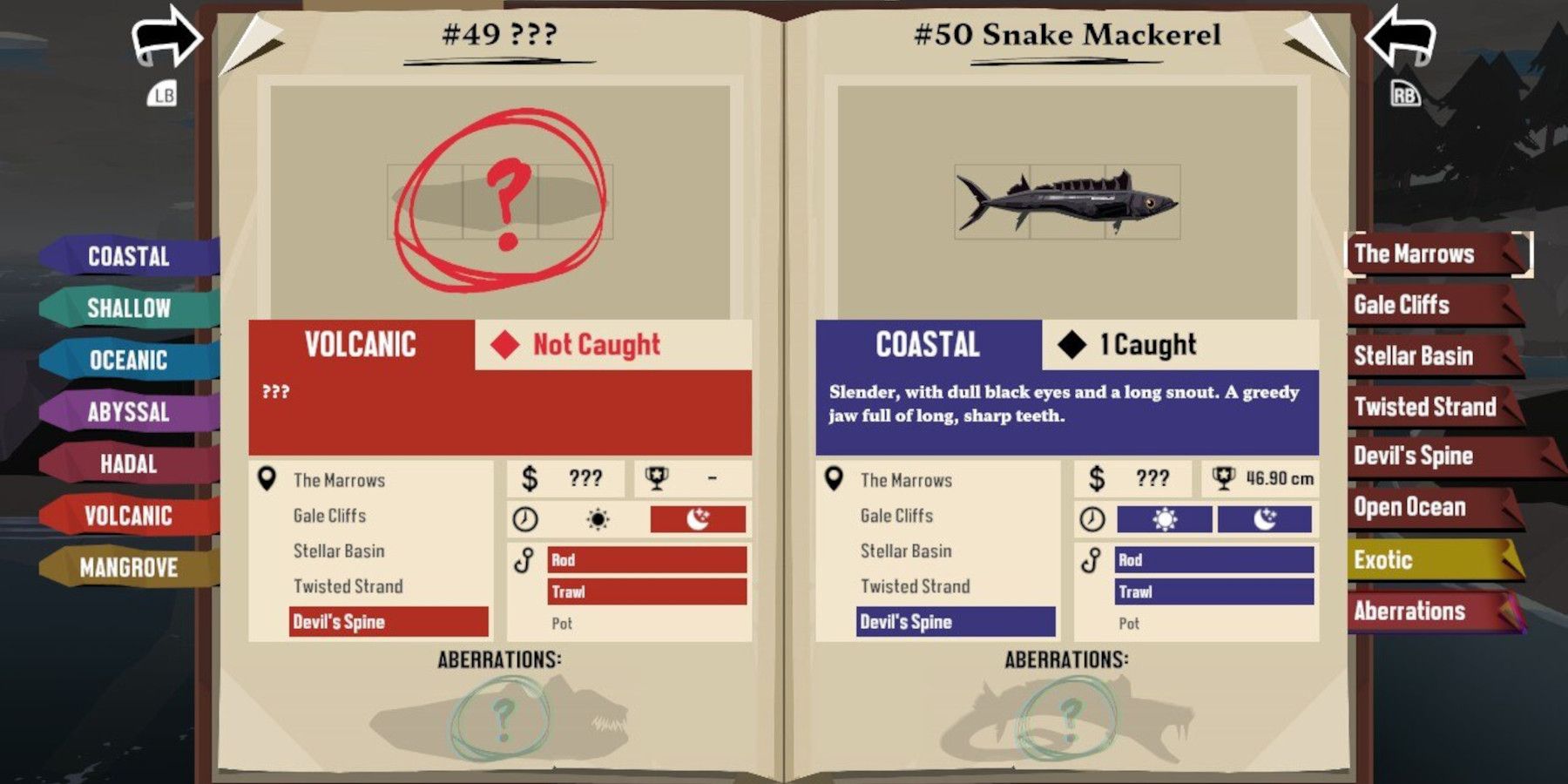 Dredge: Where to Find Snake Mackerel