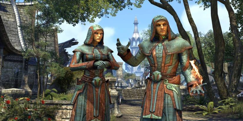 two mage characters in a city in elder scrolls online