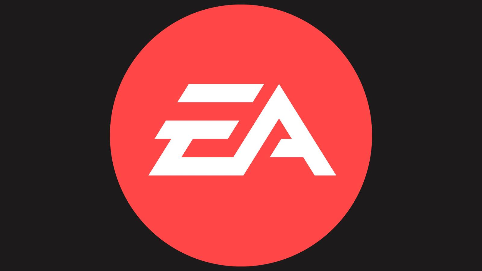 Electronic Arts EA coral red emblem dark gray background