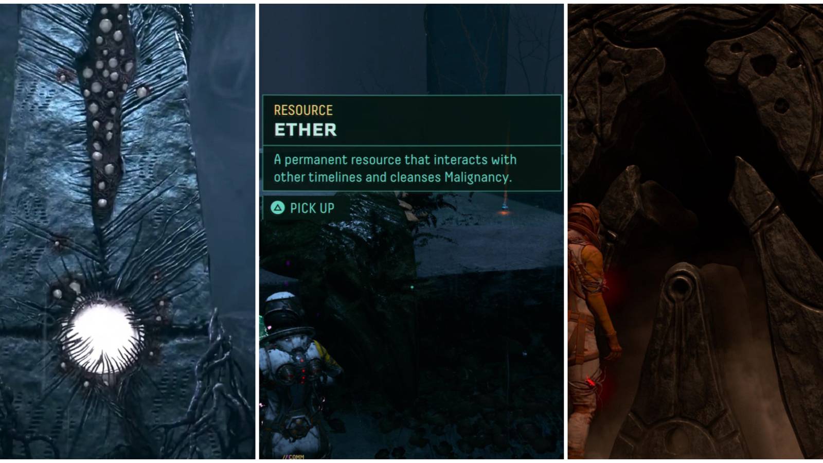 The Cthonos, Ether, and Reconstructor from Returnal.