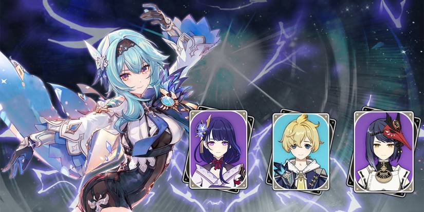 eula-raiden-shogun-mika-and kujou sara in genshin impact