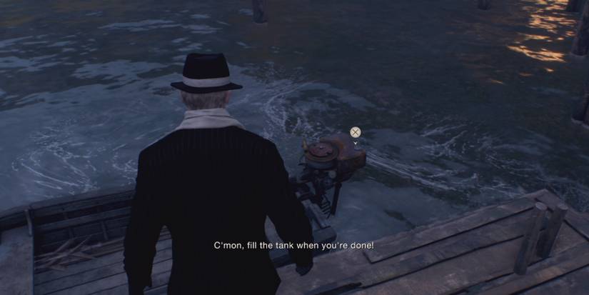 Leon finds a boat in Resident Evil 4 Remake