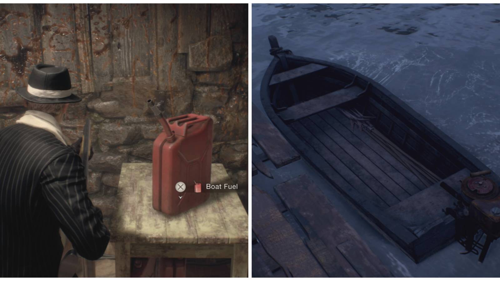 Leon finds Boat Fuel and the boat in Resident Evil 4 Remake 