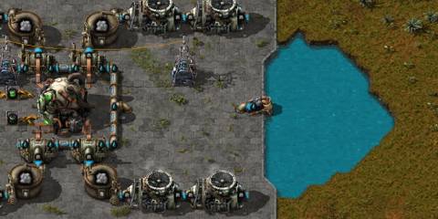 Factorio screenshot showing Nuclear Steam Setup