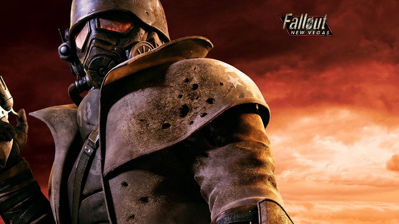Image from Fallout: New Vegas showing someone from the NCR with dark clouds behind them.