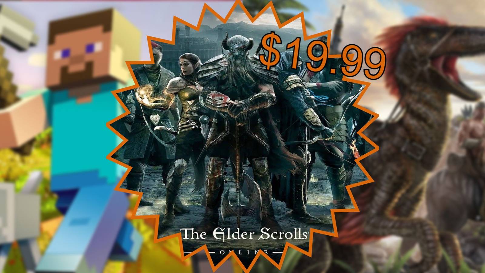 minecraft, elder scrolls online, and ark survival evolved