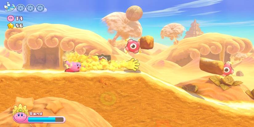 Fighting enemies in Kirby's Return to Dream Land Deluxe