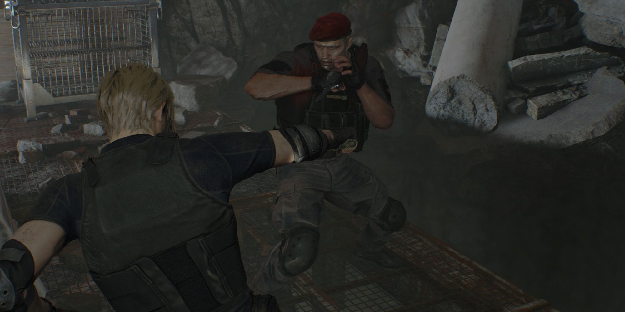 Fighting Krauser in the Resident Evil 4 remake