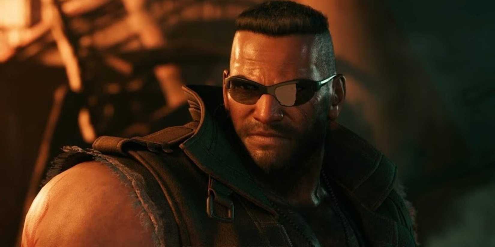 final fantasy 7 remake barret closeup shot