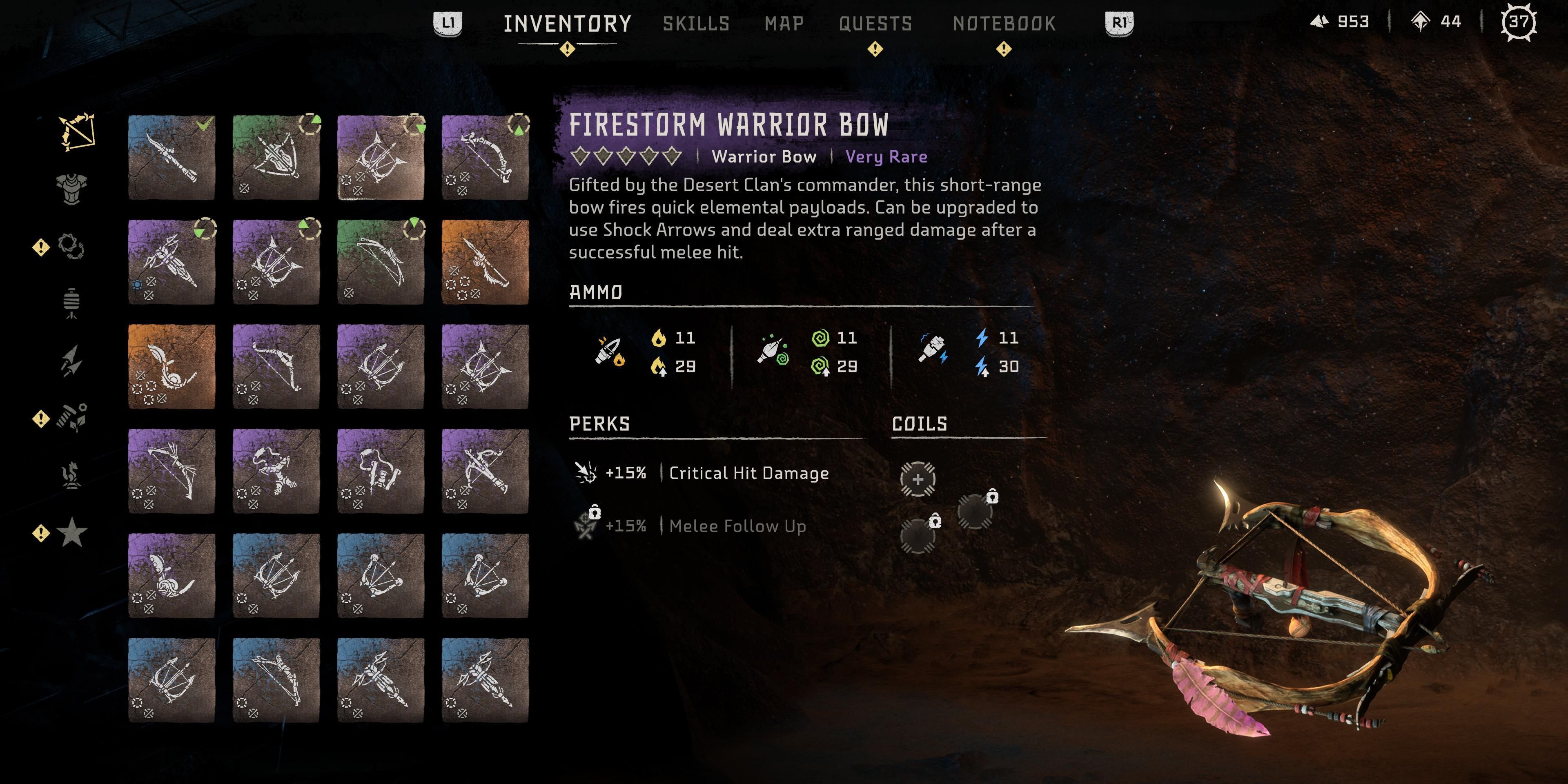 Firestorm Warrior Bow in Horizon: Forbidden West