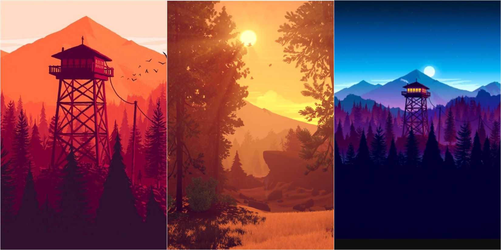Firewatch tower and forest in Firewatch