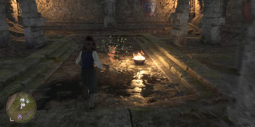 following the leaves in hogwarts legacy