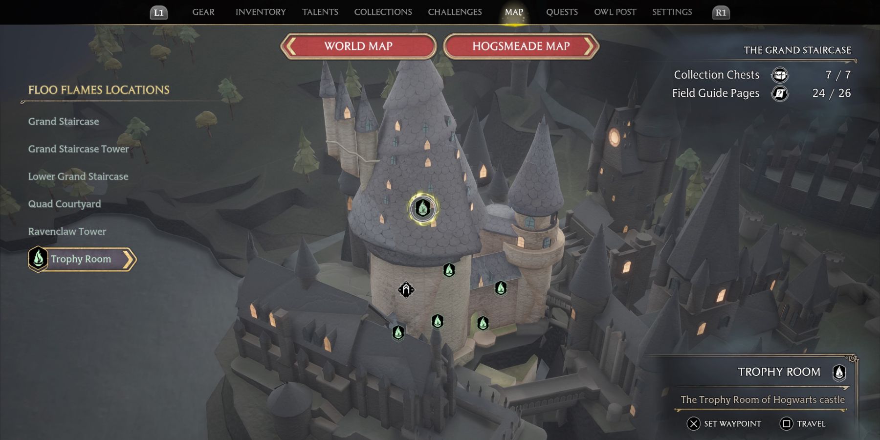 The Trophy Room location in Hogwarts Legacy