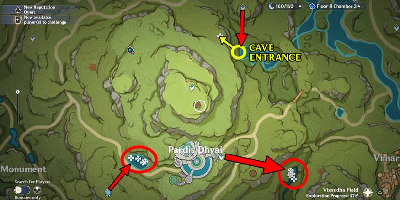 genshin imapct nilotpala lotus location in pardis dhyai