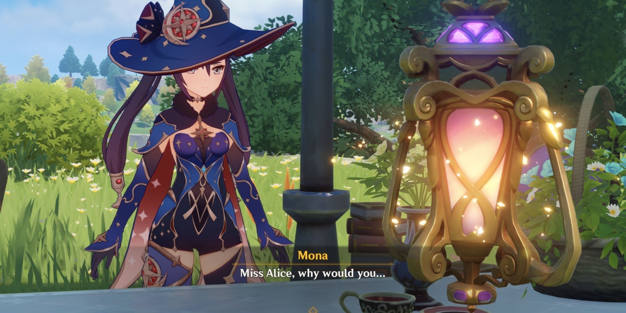 Genshin Impact - Alice talking to Mona