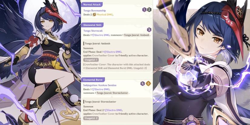 Genshin Impact Genius Invokation TCG Sara Skills