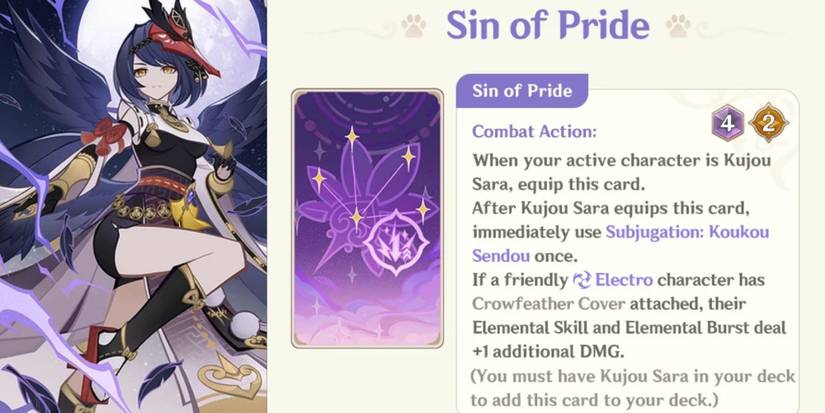 Genshin Impact Genius Invokation TCG Sara Talent Card