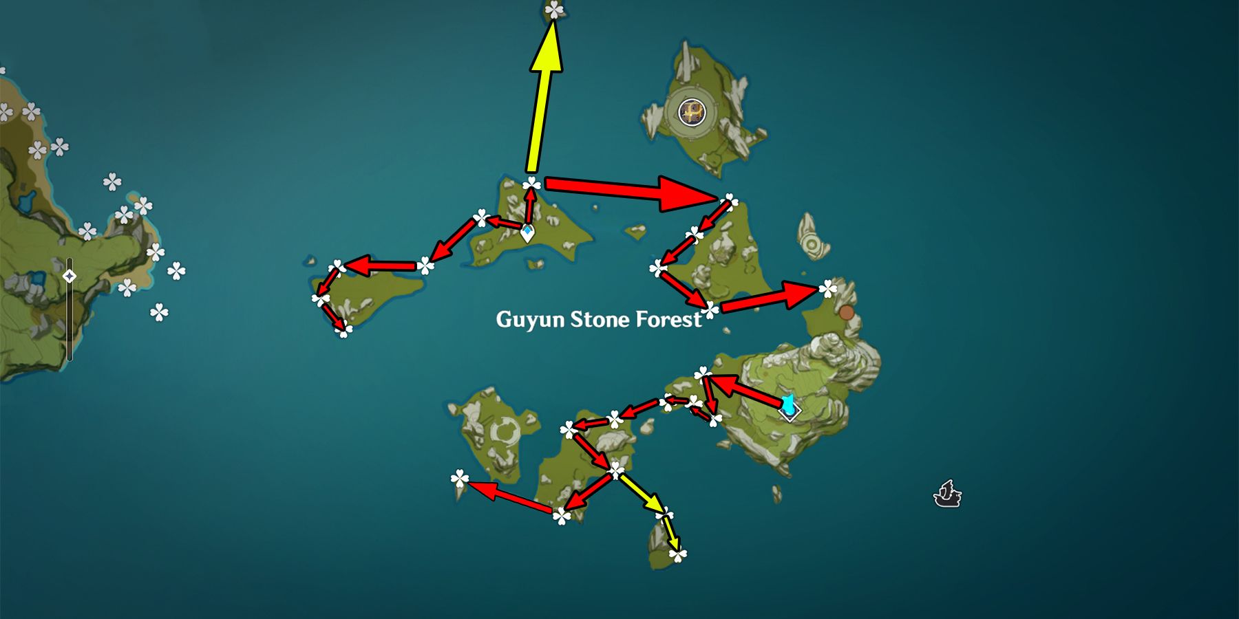 genshin impact starconch locations in guyun stone forest