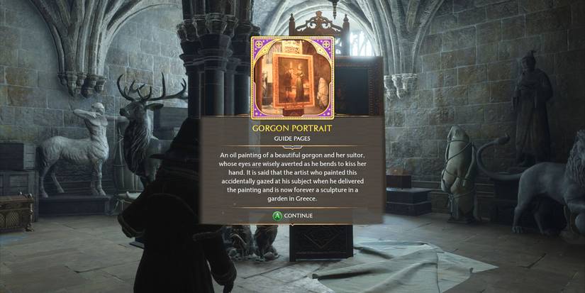 Gorgon Portrait field guide page Hogwarts Legacy