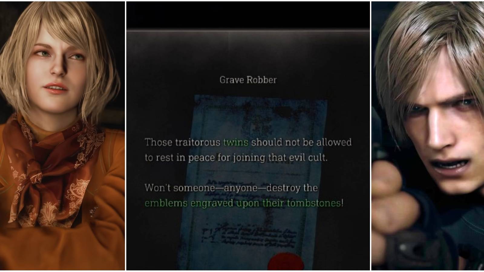 grave robber resident evil 4 remake leon ashley