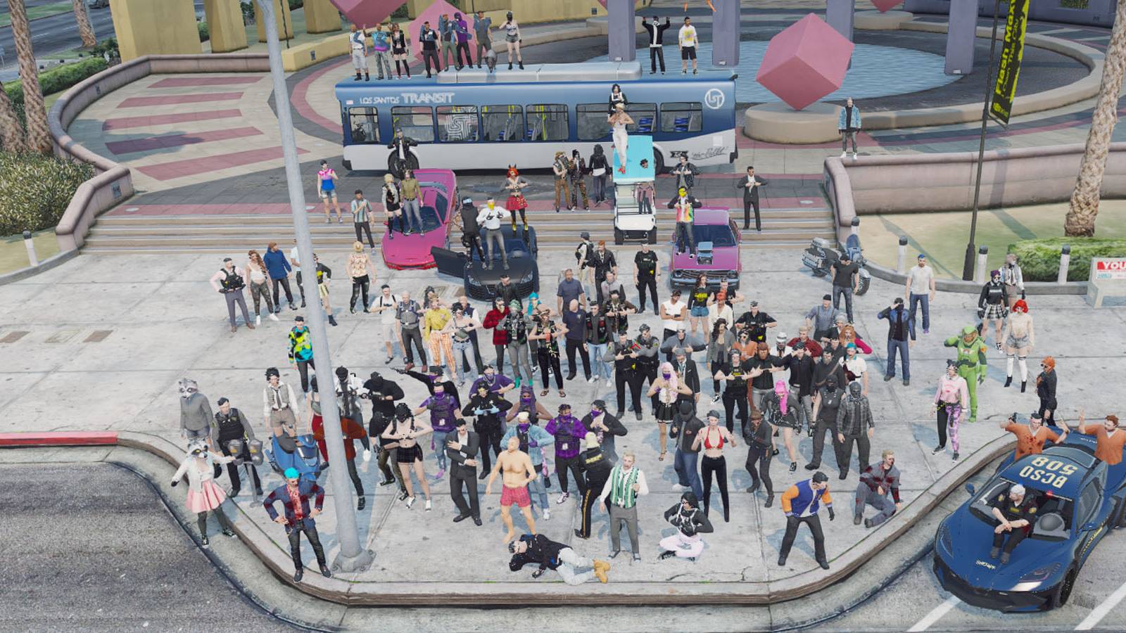 A gathering of roleplayers in the early days of New Day RP. Screenshot by Tiberione