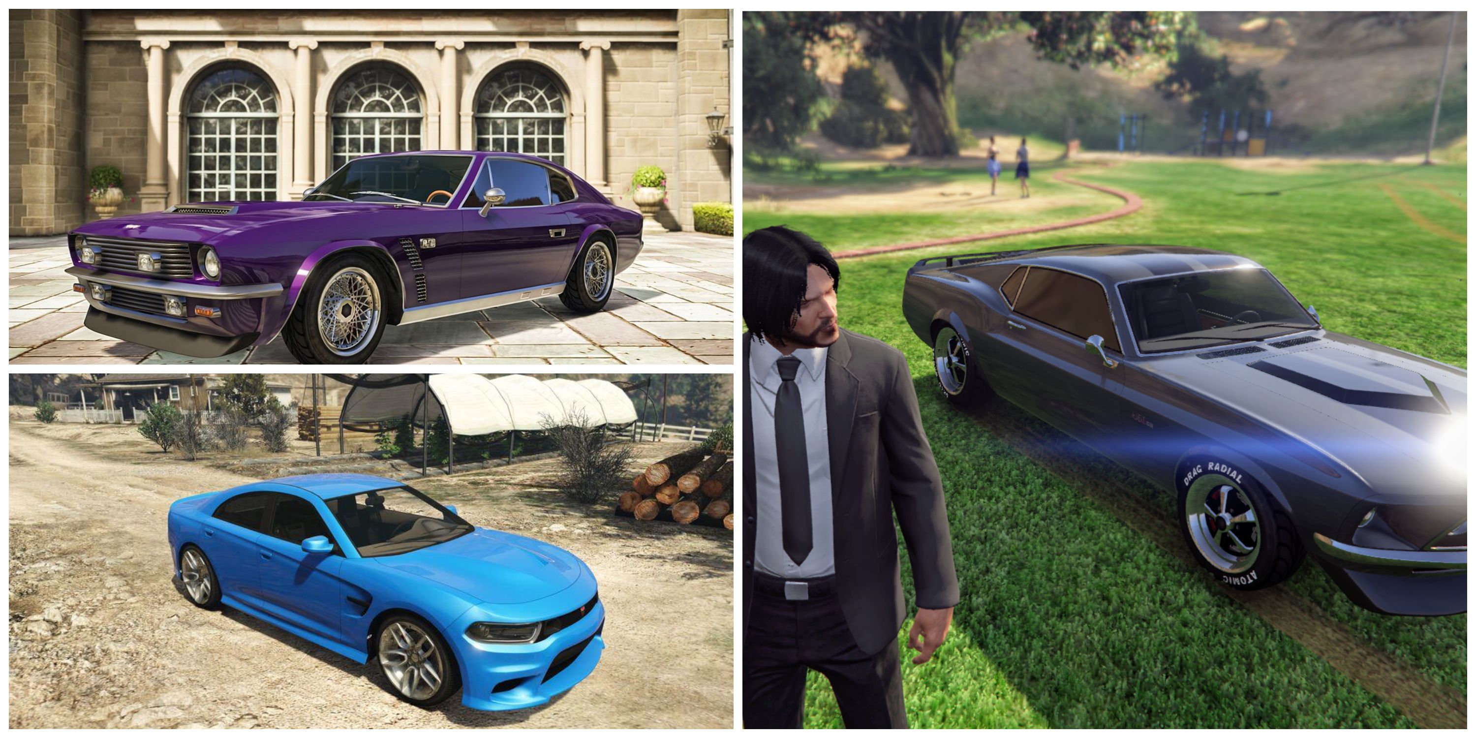 muscle cars and john wick in gta online
