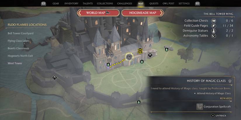 History of Magic Class in Hogwarts Legacy