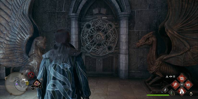 The locked door beside the Headmaster's Office in Hogwarts Legacy