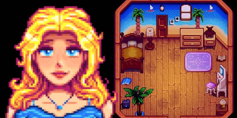 Haley blushing in her room