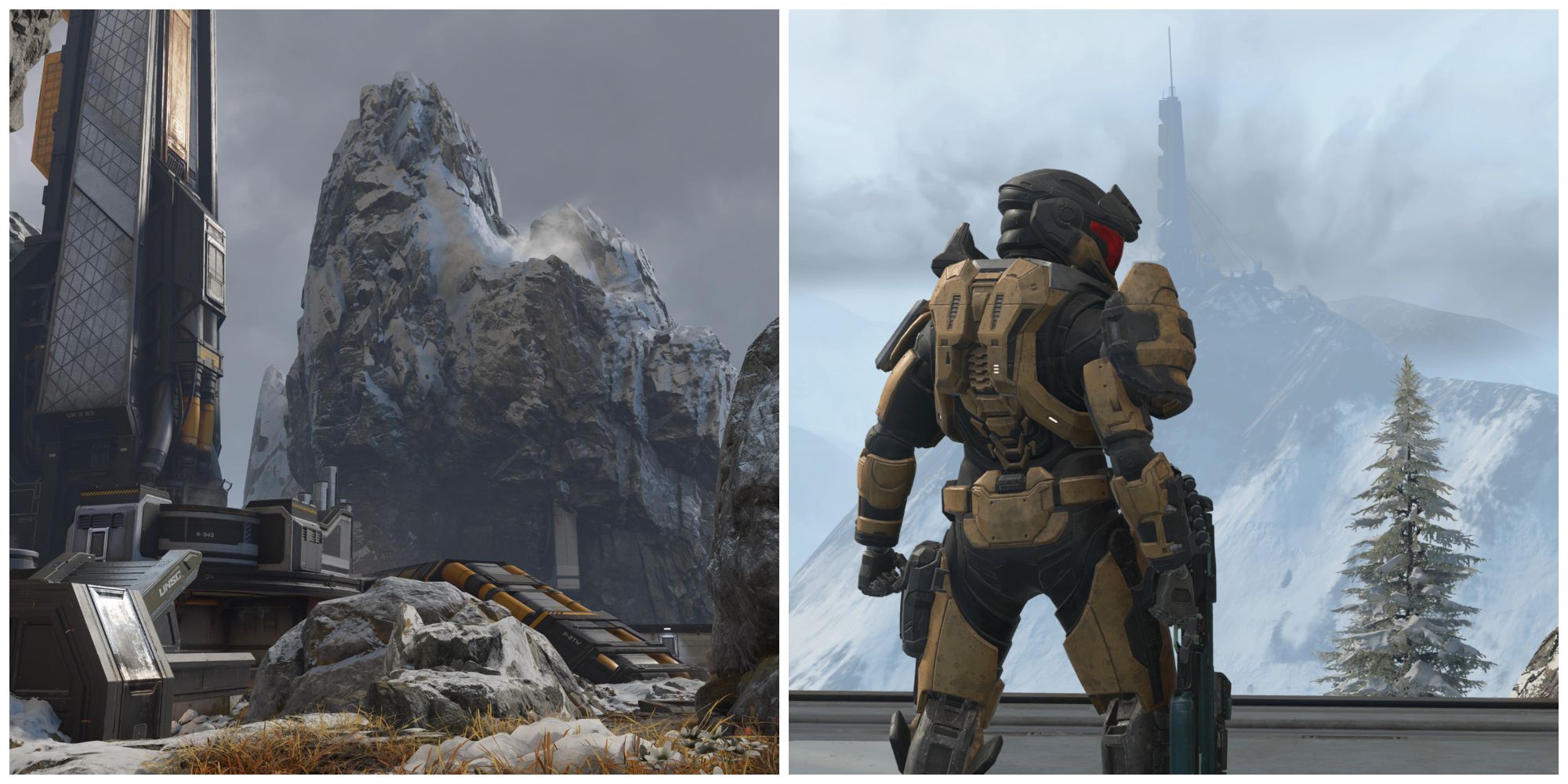 Halo Infinite Cliffhanger And Spartan Victory Stance Collage