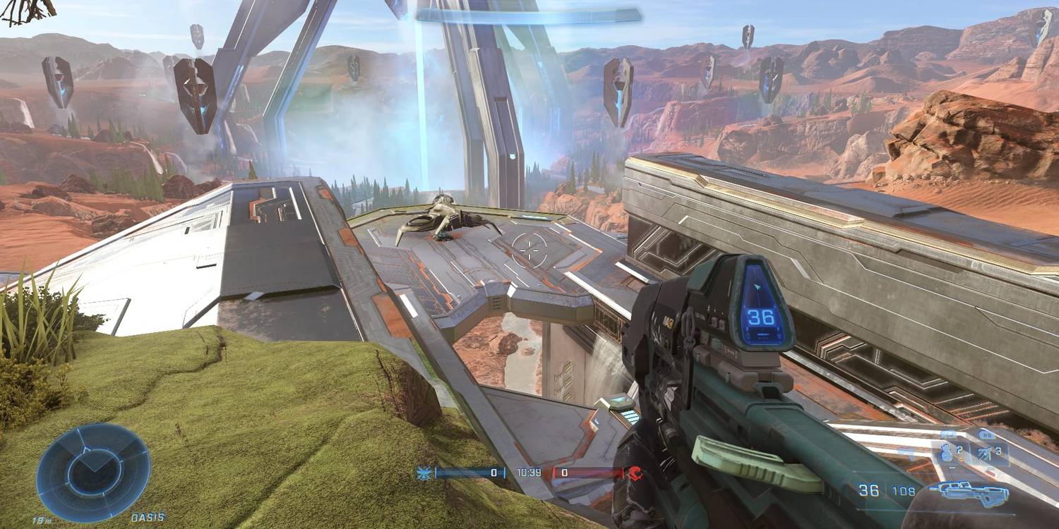 In-game shot of the Wasp location on Halo Infinite's Oasis map